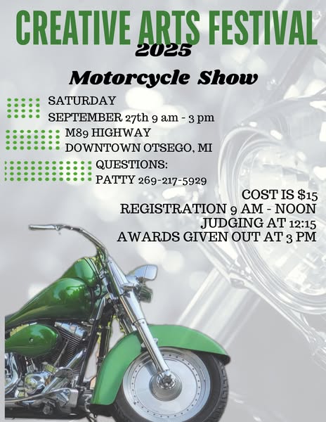 Creative Arts Festival 2025 Motorcycle Show Otsego September 27_n